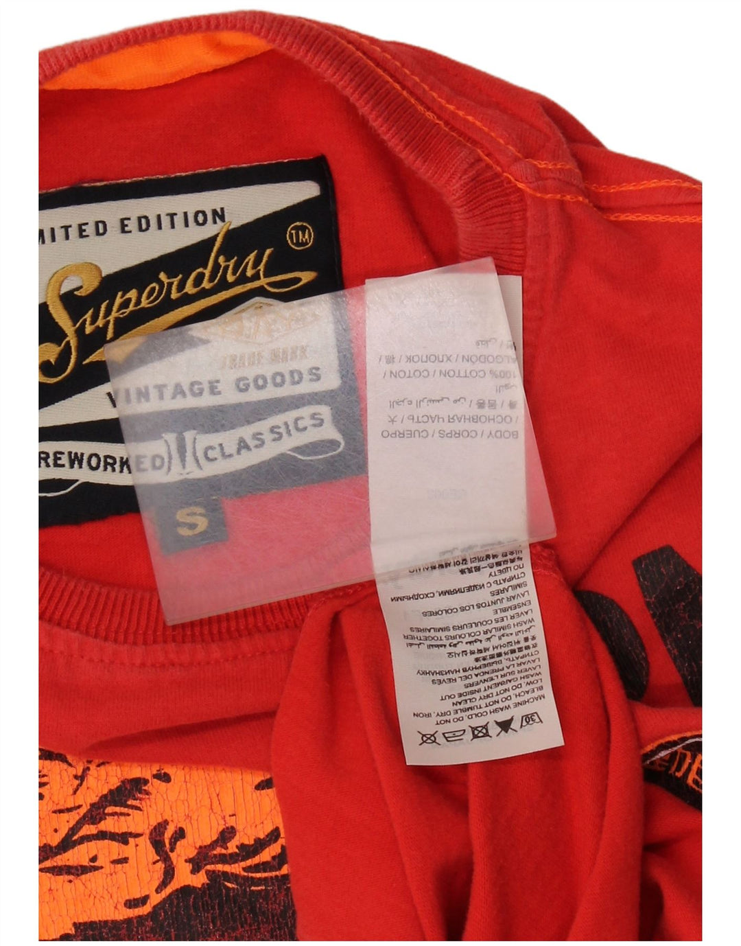 Superdry Мужская футболка с рисунком, маленький красный хлопок