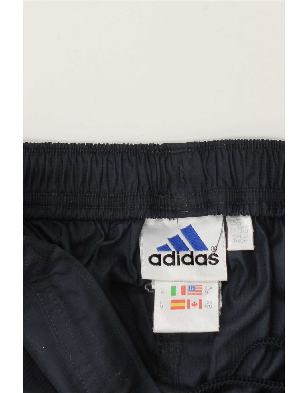 Мужские спортивные брюки Adidas среднего размера, темно-синие, полиэстер