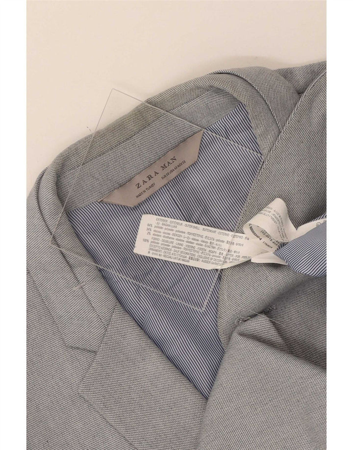 Мужской пиджак Zara на 2 пуговицах EU 56 XL, серый полиэстер