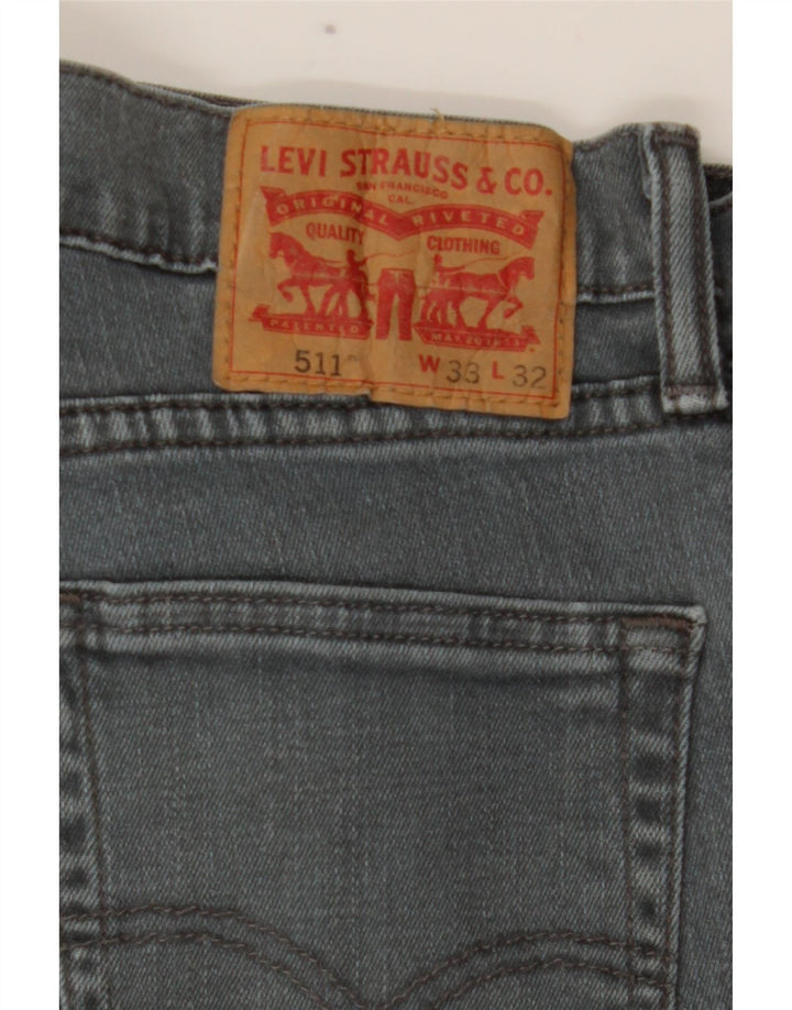 Мужские джинсы Levi's 511 Slim W33 L32 Серые хлопковые