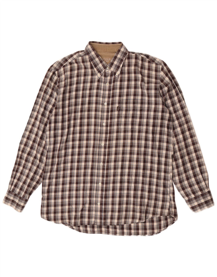 Мужская фланелевая рубашка Barbour, большая коричневая клетка, хлопок