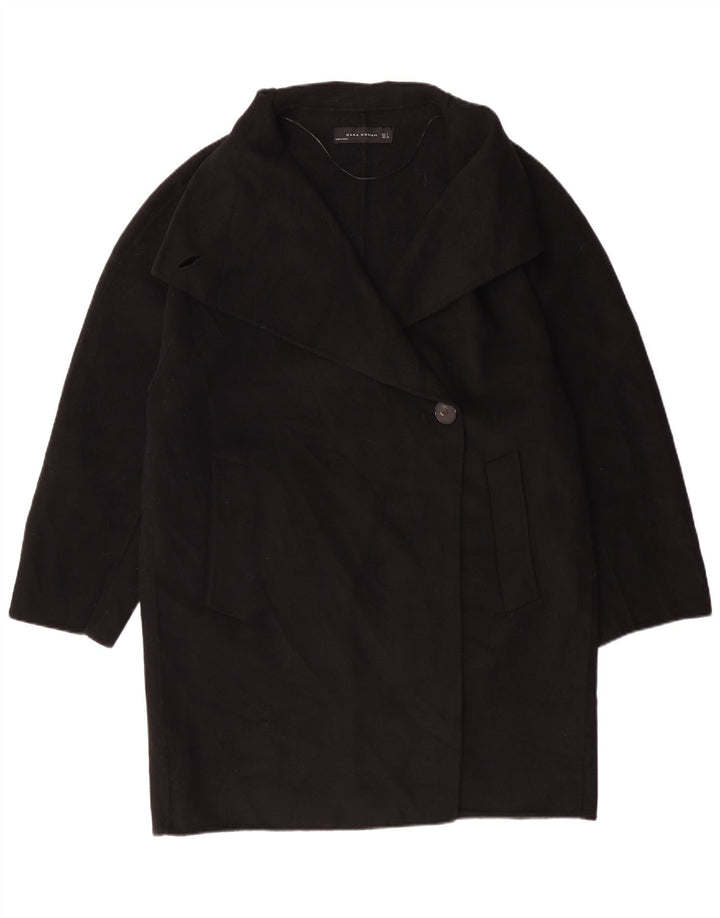 Женское пальто ZARA UK 16, большое, черное, шерстяное