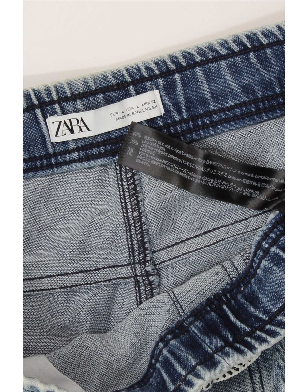 Мужские джинсовые шорты Zara W32, синие, хлопок, большие размеры