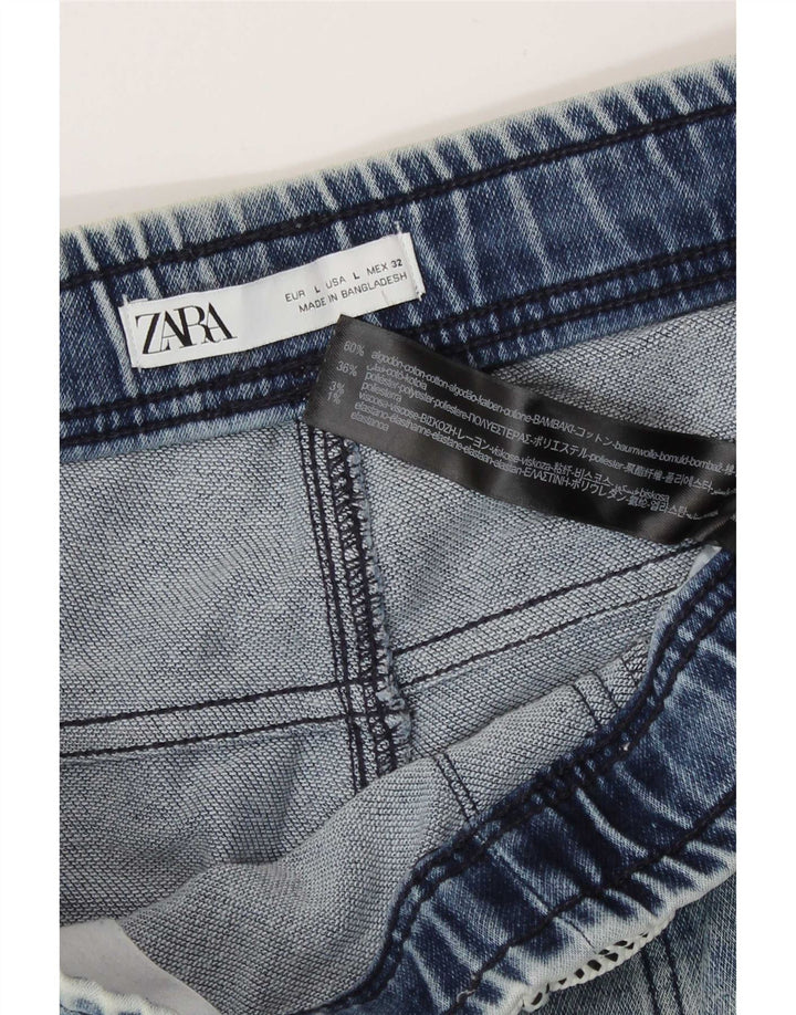 Мужские джинсовые шорты Zara W32, синие, хлопок, большие размеры