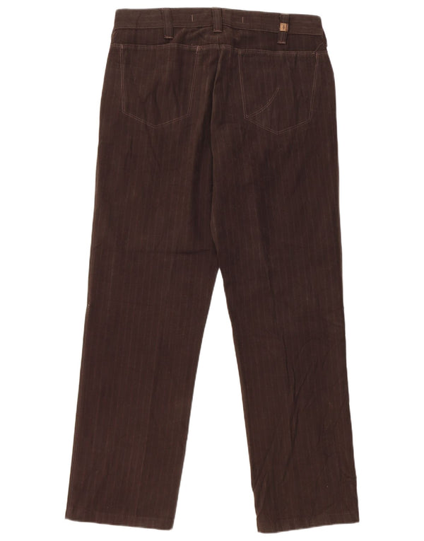 Trussardi Мужские прямые повседневные брюки IT 50 Large W32 L29 Коричневые в полоску