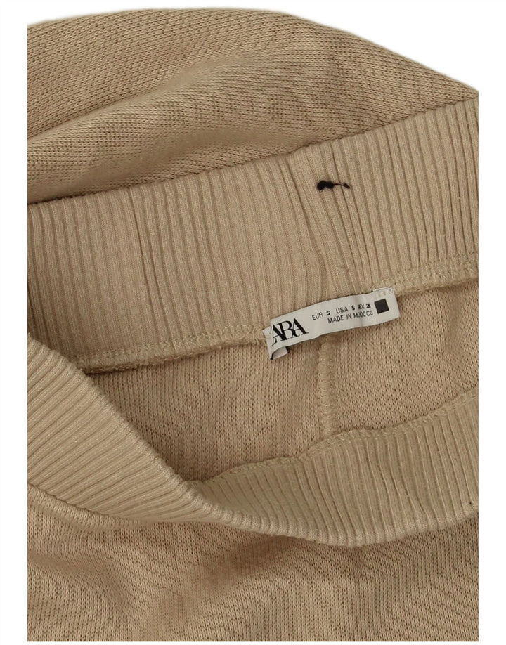 Zara Женская трикотажная расклешенная юбка, маленькая W26, бежевая вискоза