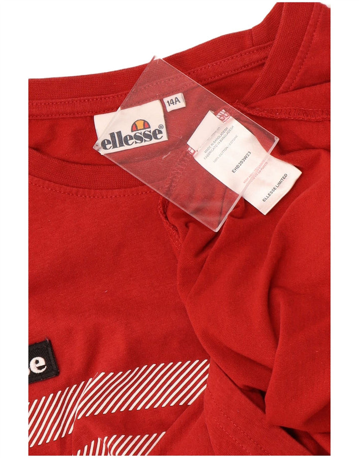 Топ Ellesse для мальчиков с длинными рукавами 13-14 лет, хлопок в красную полоску