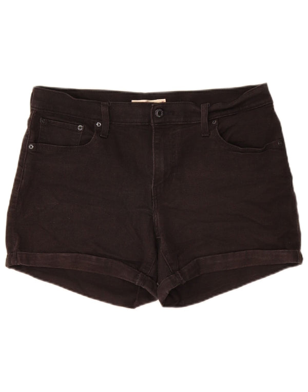 LEVI'S Womens Mid Rise Denim Shorts W31 Medium Black Cotton