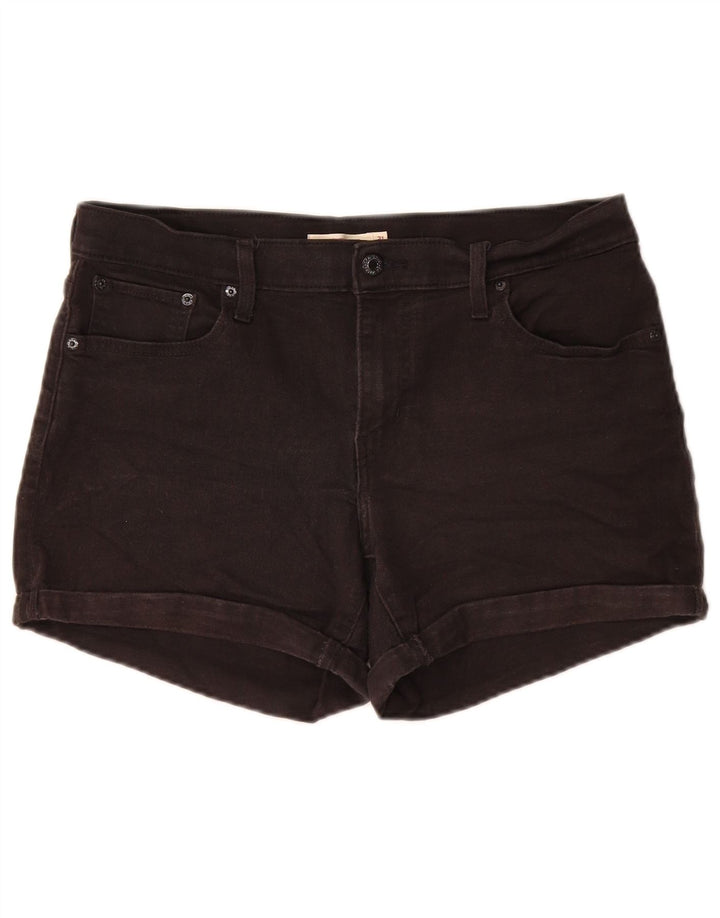 LEVI'S Womens Mid Rise Denim Shorts W31 Medium Black Cotton
