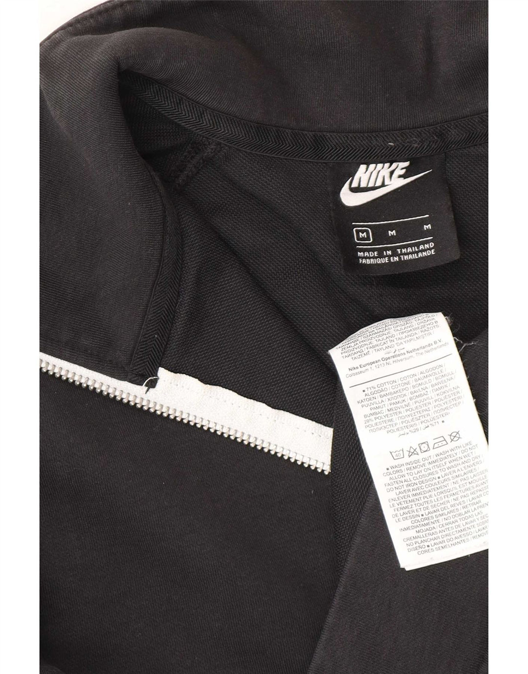 Мужской свитер с воротником на молнии Nike, средний черный хлопковый джемпер
