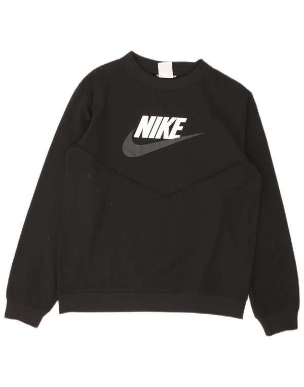 Джемпер с рисунком Nike для мальчиков 13–14 лет, черный полиэстер