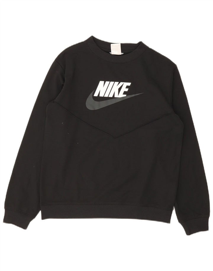 Джемпер с рисунком Nike для мальчиков 13–14 лет, черный полиэстер