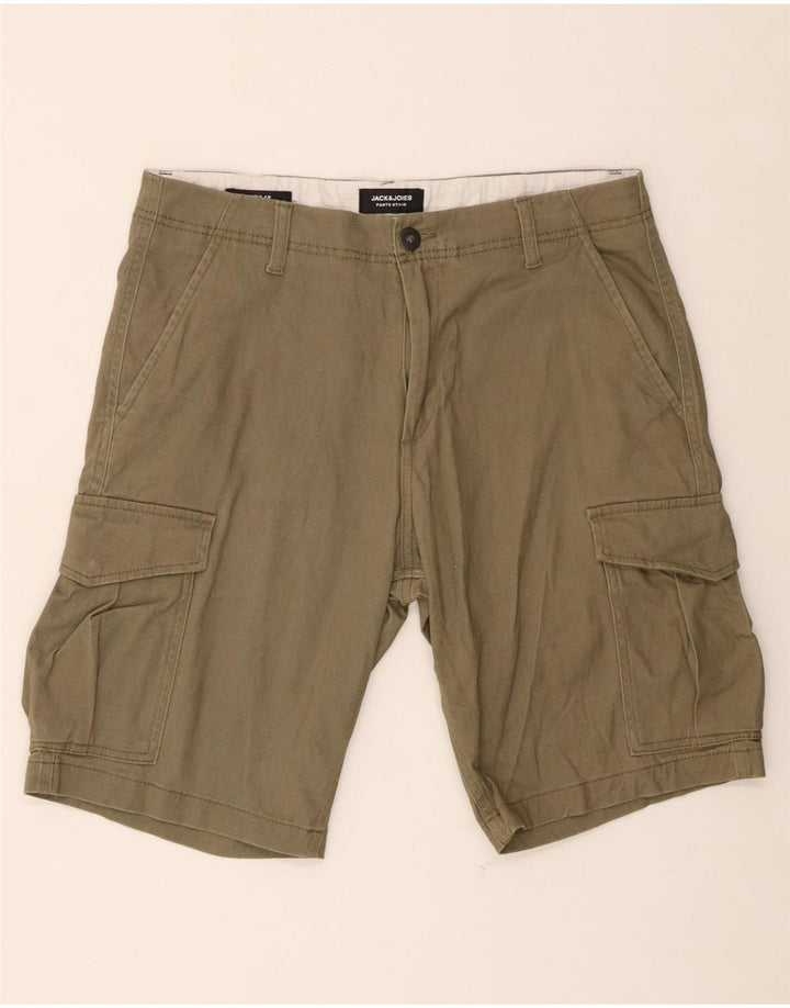 Мужские шорты карго Jack & Jones стандартного кроя, средний W32, хлопок цвета хаки