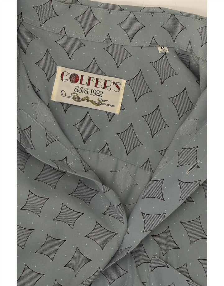 GOLFER'S Mens Shirt Medium Grey Geometric Vintage Golfer's and Second-Hand Golfer's from Messina Hembry 