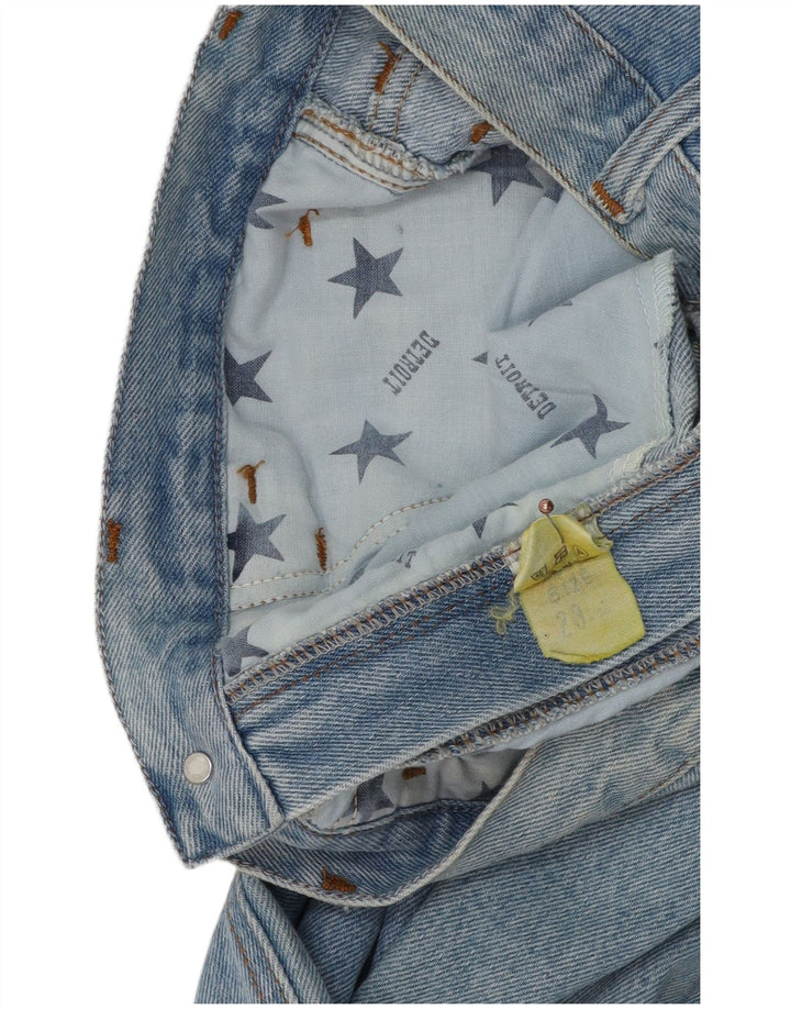 Винтажные женские зауженные джинсы с высокой талией W28 L30, синие хлопковые