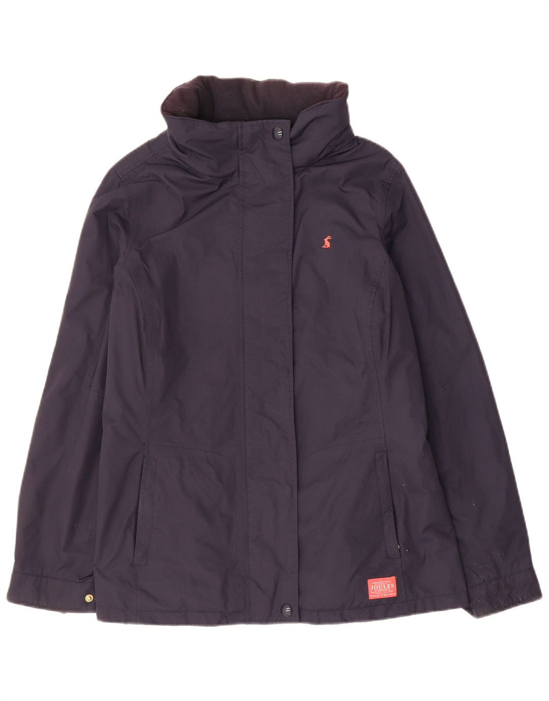 JOULES Womens Hooded Rain Jacket UK 12 Medium  Navy Blue Polyamide