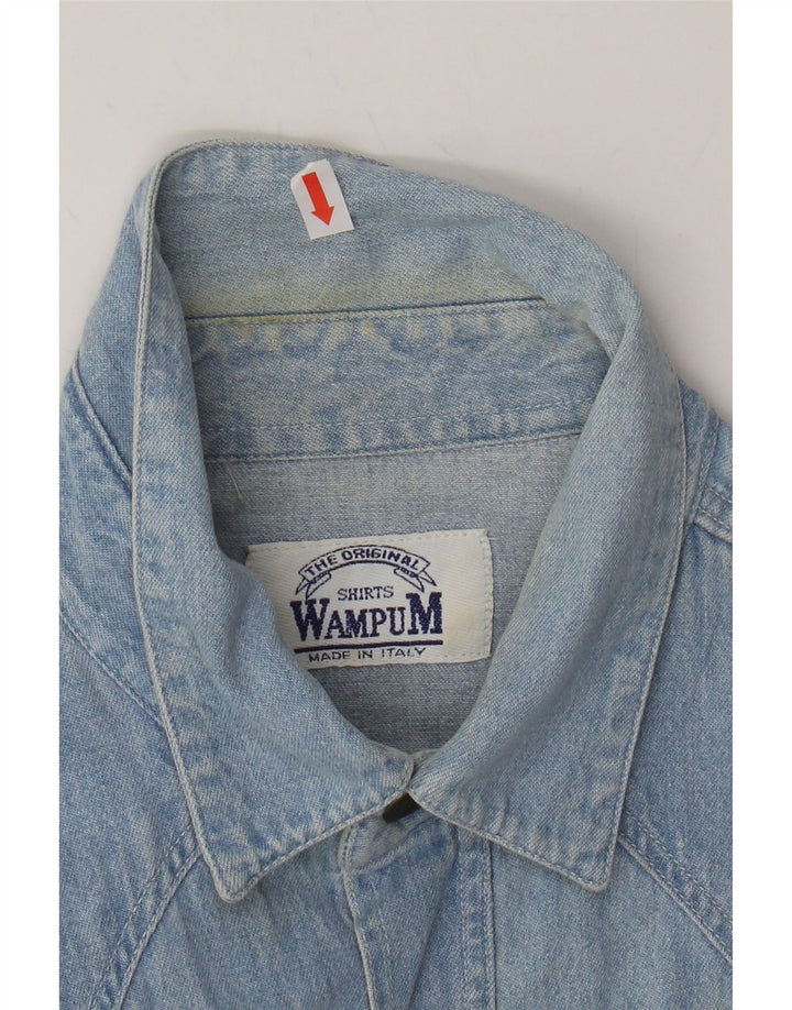 WAMPUM Mens Denim Shirt Small Blue Cotton Vintage Wampum and Second-Hand Wampum from Messina Hembry 