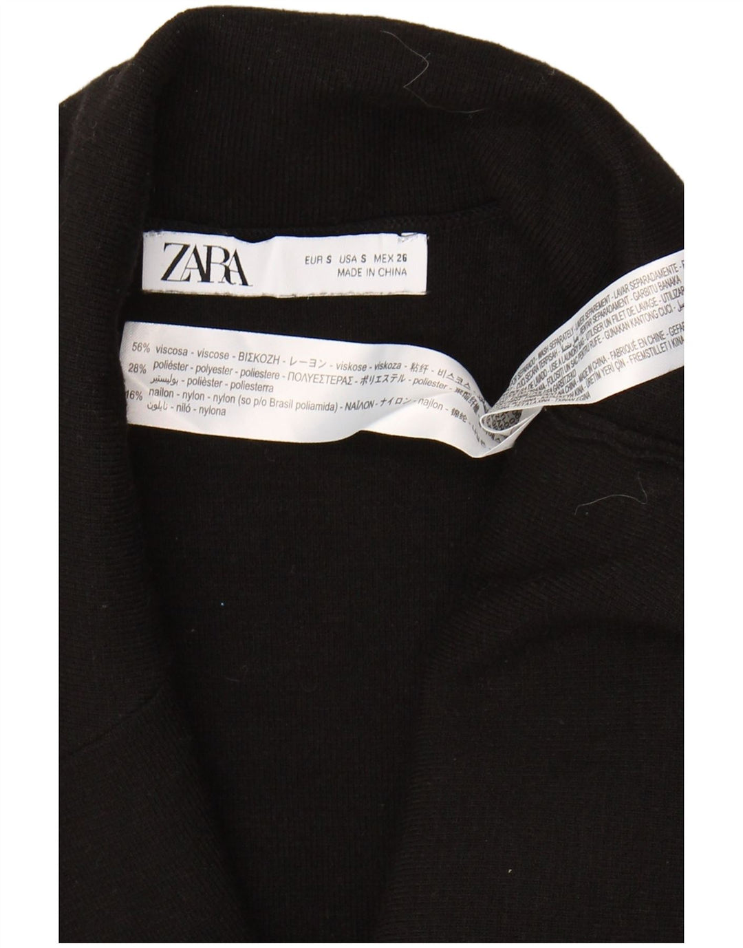 ZARA Womens Double Breasted Sleeveless Blazer Jacket UK 10 Small Black