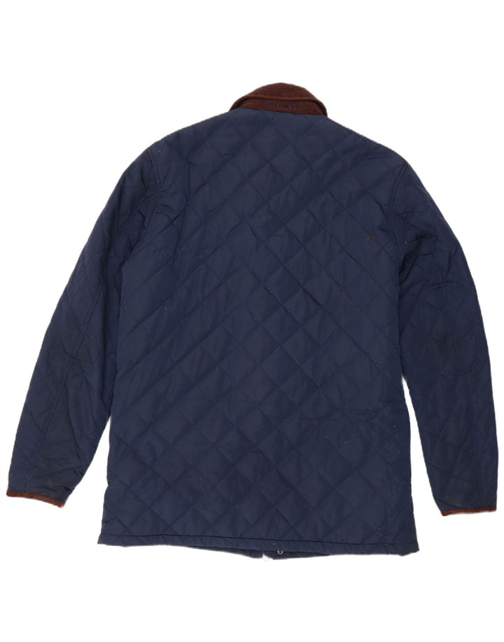 Мужская стеганая куртка Crew Clothing UK 38, средний темно-синий с цветными блоками