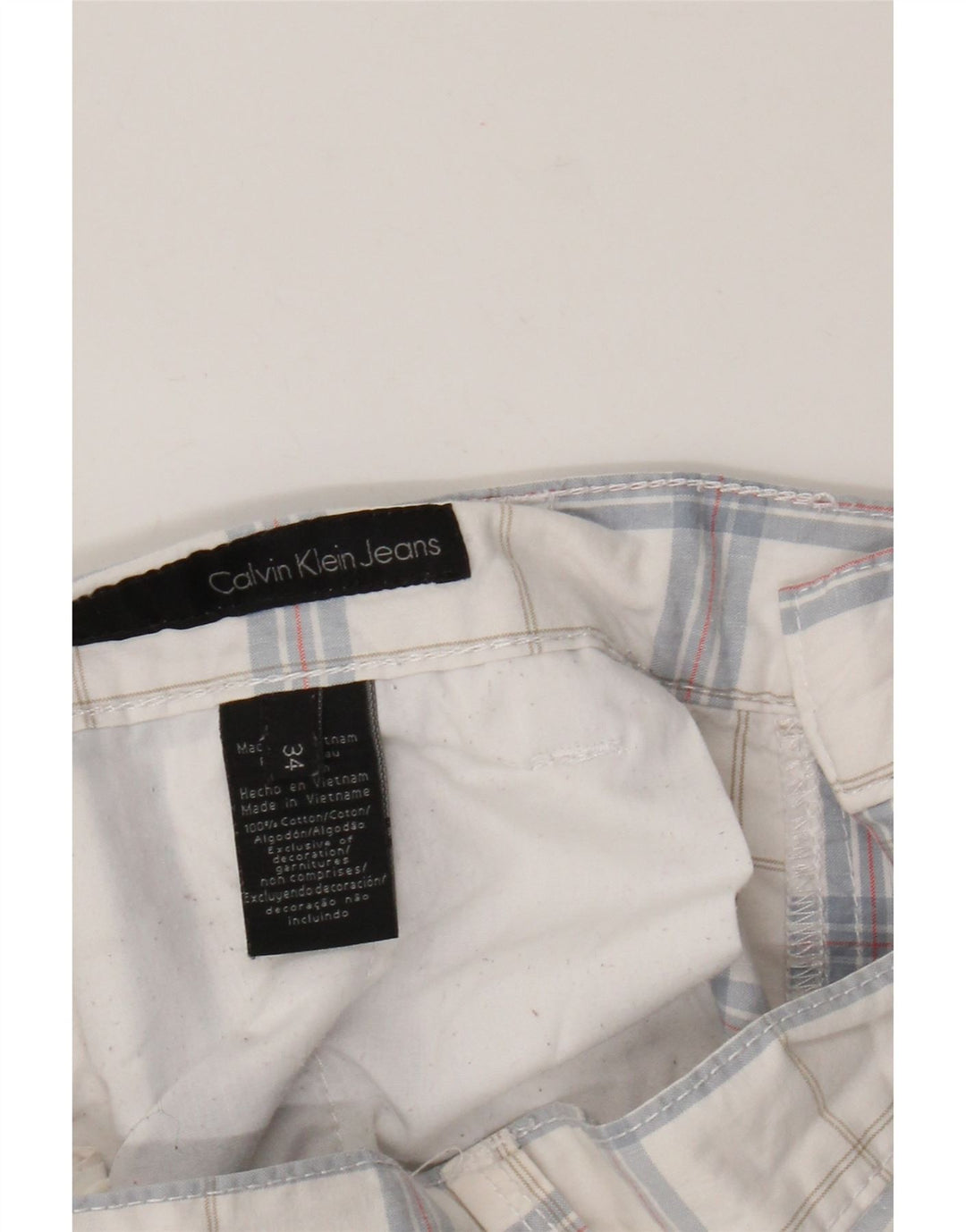 Мужские шорты-карго Calvin Klein W34, большие белые хлопковые шорты в клетку
