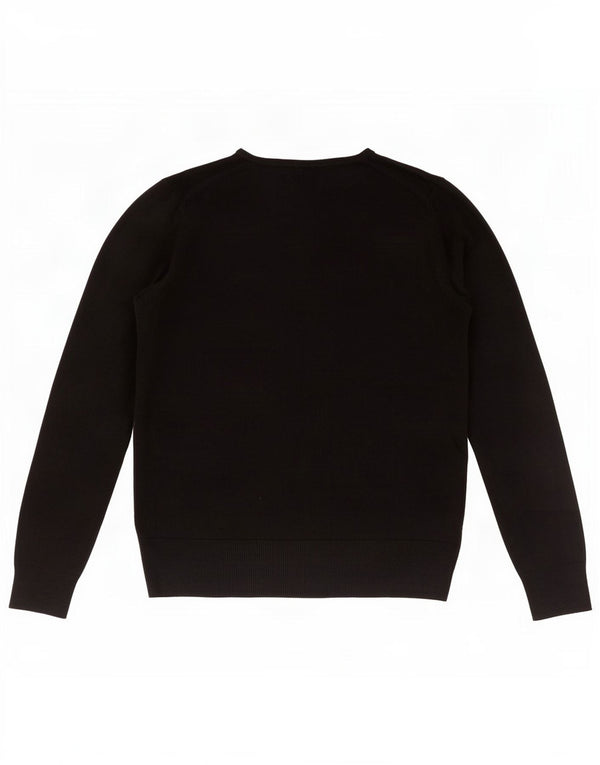 Marks & Spencer Womens Crew Neck Jumper Sweater UK 14 Large Black Acrylic