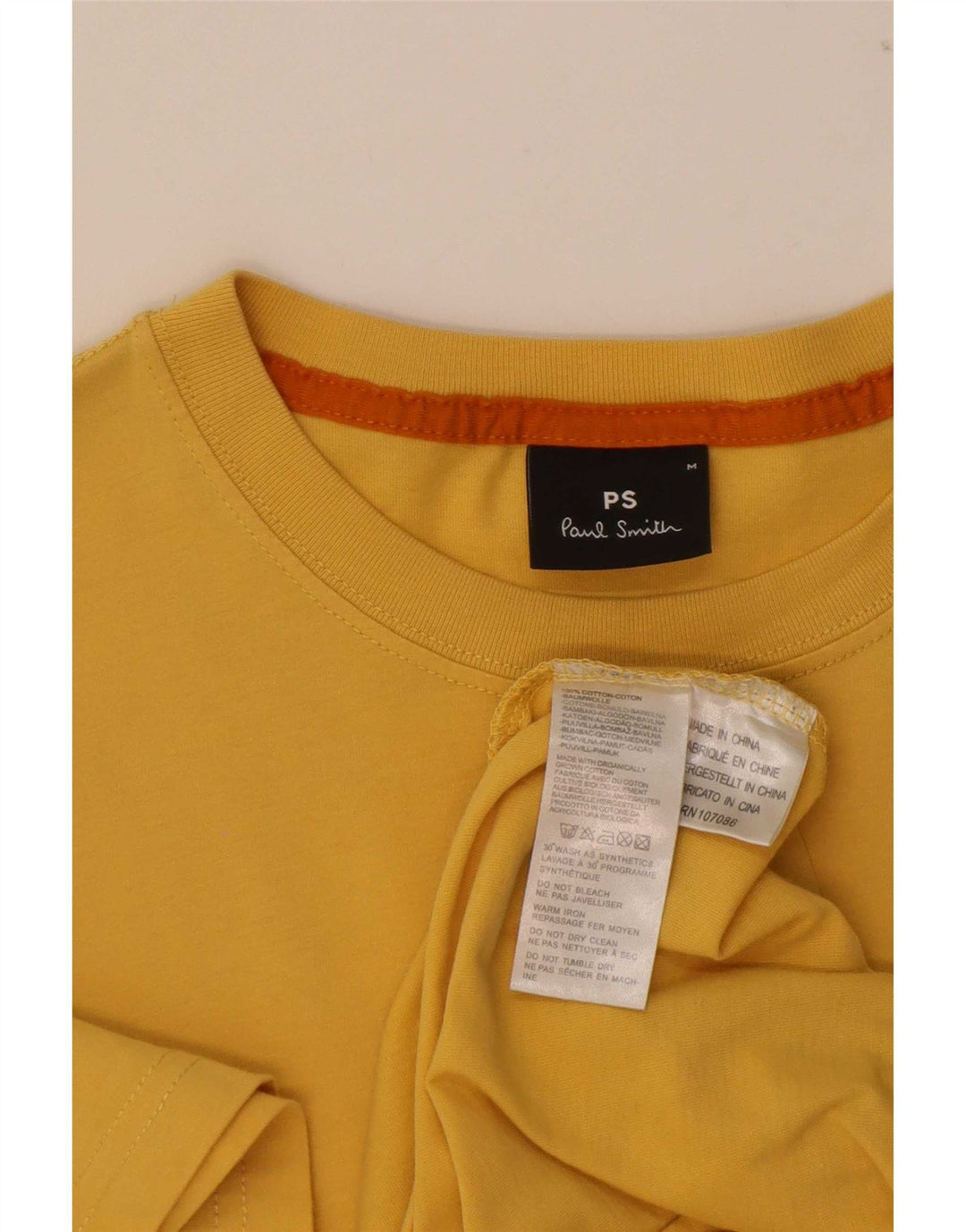 Мужская футболка Paul Smith из хлопка среднего желтого цвета