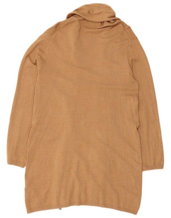Женский удлиненный кардиган Zara UK 14, большой, бежевый, вискоза