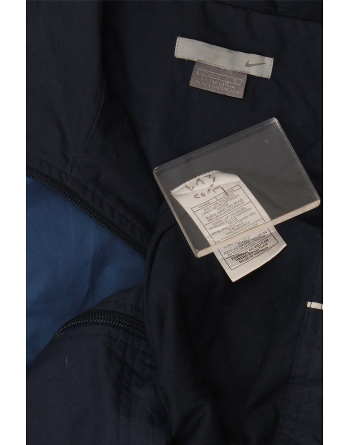 Мужской спортивный костюм Nike, большая синяя нейлоновая куртка с цветными блоками