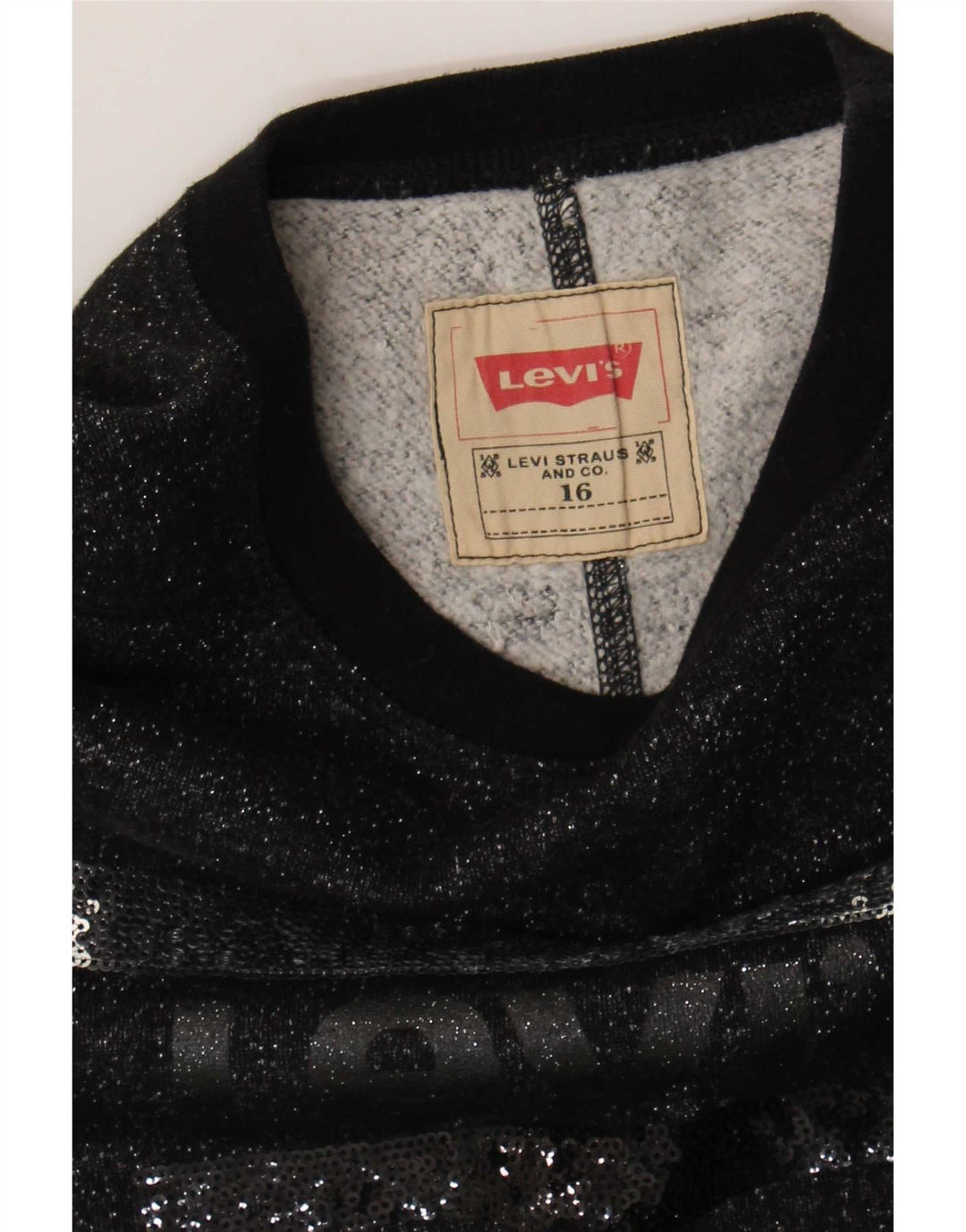 Джемпер с рисунком Levi's для девочек 15-16 лет, черный