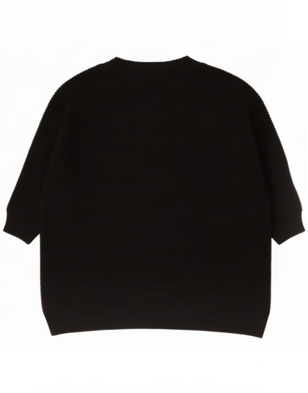 French Connection Womens 3/4 Sleeve V-Neck Jumper Sweater UK 14 Medium Blac
