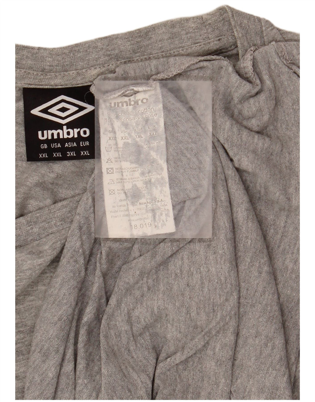 UMBRO Мужская футболка Top 2XL Серый хлопок