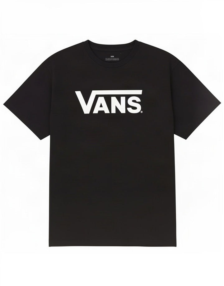 Мужская футболка с рисунком Vans, хлопковый топ среднего размера, черный