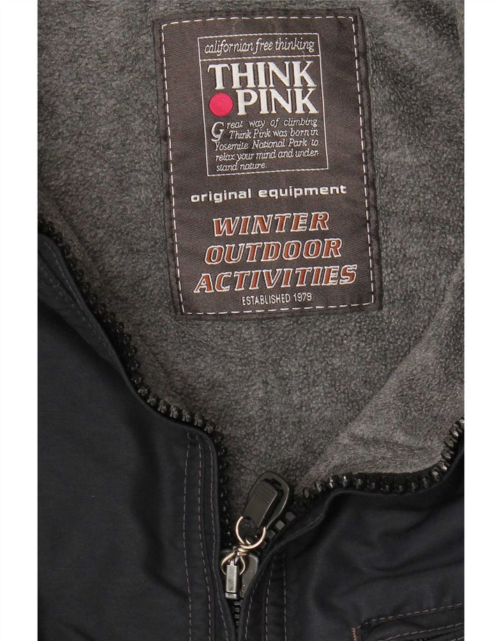 Мужская куртка-бомбер Think Pink, ветровка UK 42 XL, темно-синяя