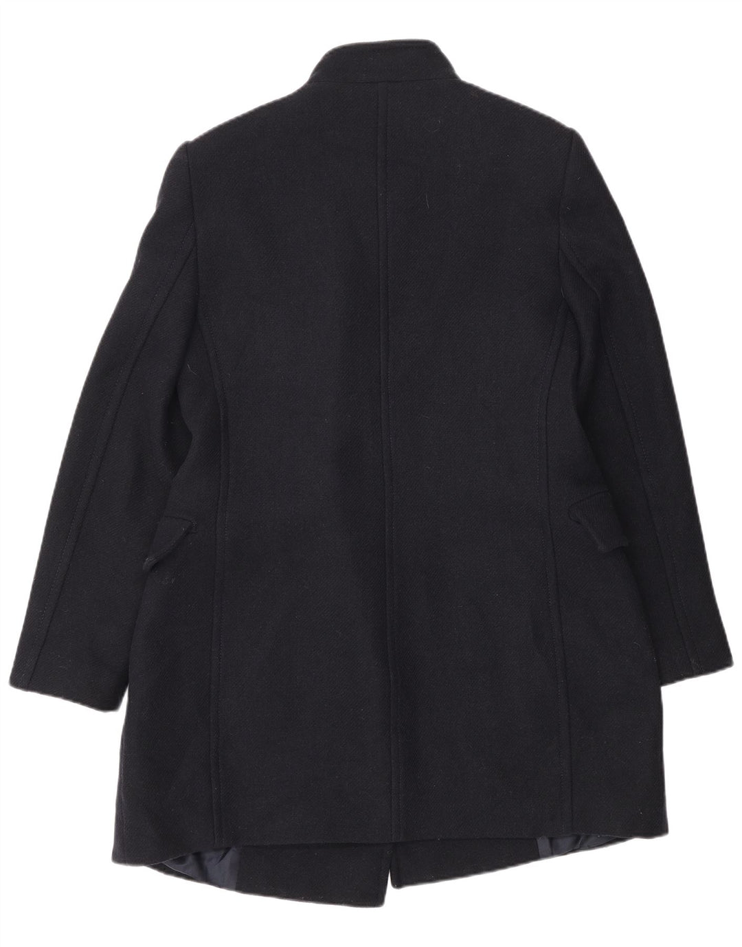 Женское двубортное пальто Zara UK 16, темно-синее, большое, шерсть