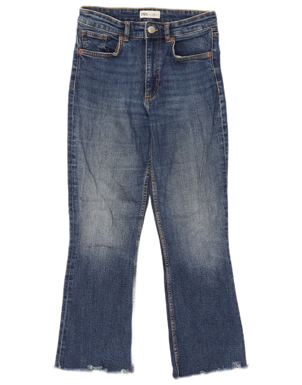 Женские укороченные джинсы Zara Bootcut EU 38, маленькие W28 L25, синие
