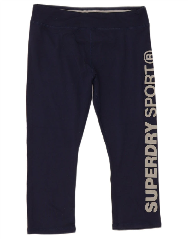 Женские леггинсы-капри с рисунком Superdry UK 6 XS, темно-синий полиэстер