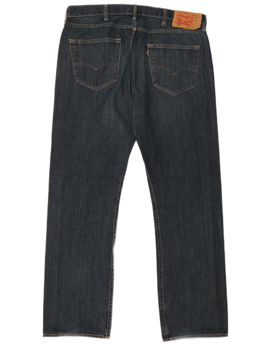 Мужские прямые джинсы LEVI'S 501 W38 L34 синие, хлопок