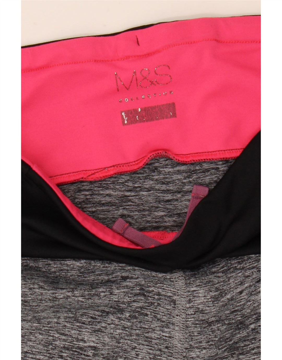 Женские леггинсы-капри MARKS & SPENCER UK 10, маленькие серые с цветными блоками