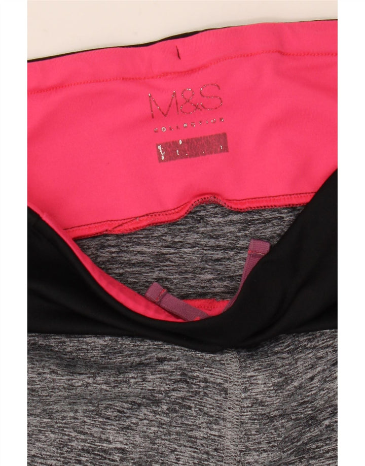 Женские леггинсы-капри MARKS & SPENCER UK 10, маленькие серые с цветными блоками