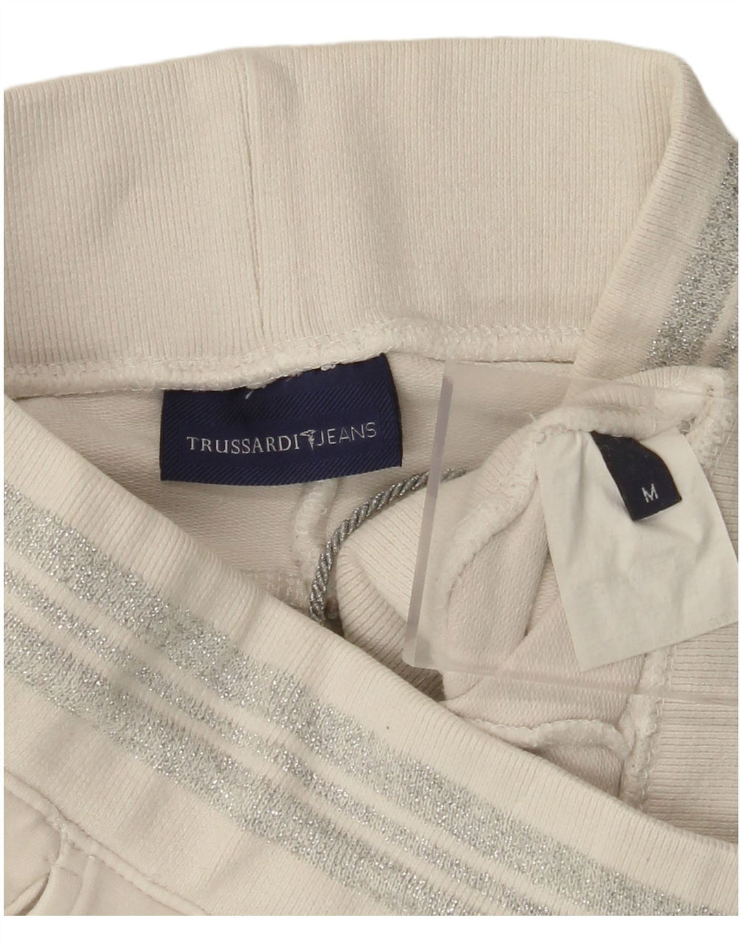 TRUSSARDI Женские спортивные брюки UK 14, средний цвет, белый хлопок, хлопок