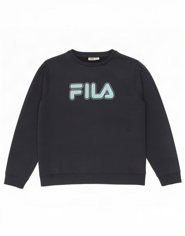 Женский свитер с рисунком Fila UK 16, большой темно-синий полиэстер