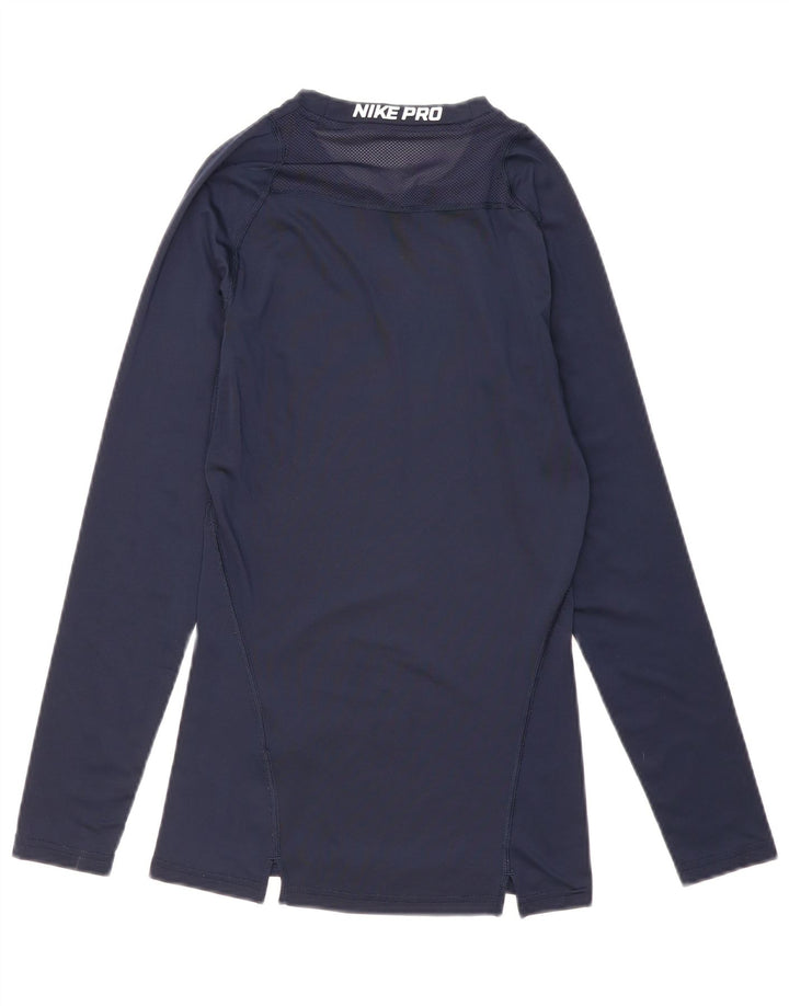 Мужской топ Nike Dri Fit с длинным рукавом, маленький темно-синий, полиэстер