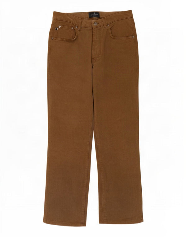 Trussardi Mens Straight Casual Trousers W31 L31 Brown Cotton