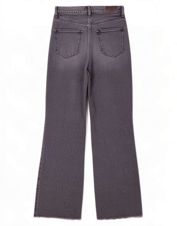 Massimo Dutti Womens High Waist Wide Leg Jeans EU 36 XS W26 L34 Grey
