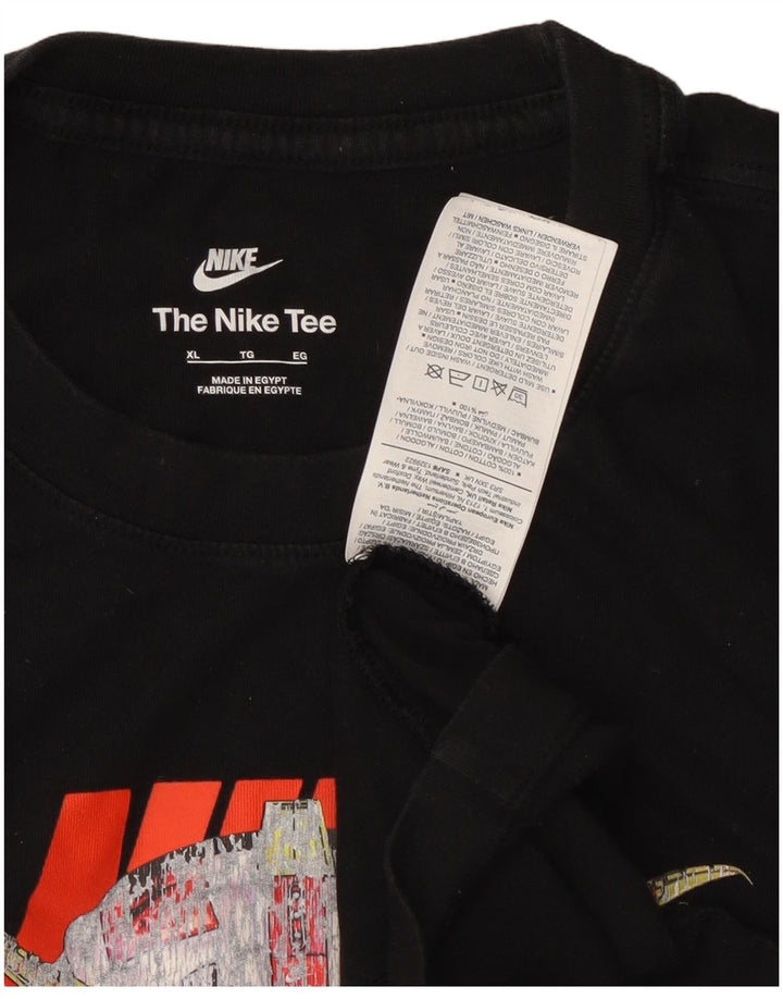 Мужская футболка с рисунком Nike Top XL, черный хлопок