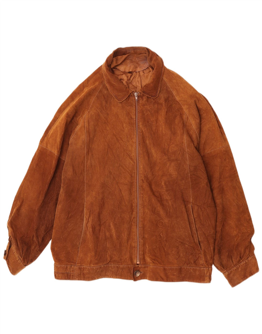 Винтажная мужская замшевая куртка IT 54 2XL Коричневая кожаная