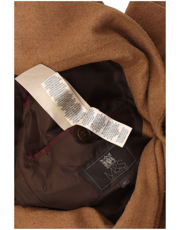 Мужской пиджак с двумя пуговицами Marks & Spencer UK 38, средний коричневый полиэстер