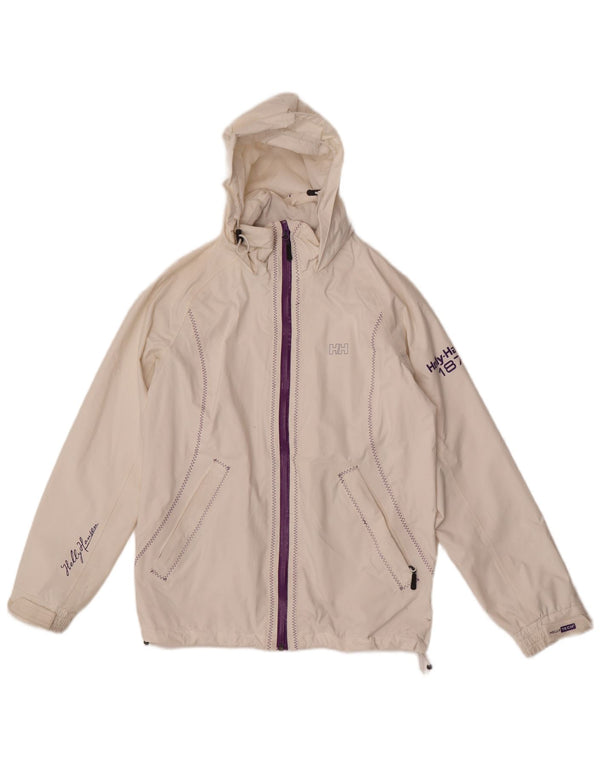 Женская дождевик с капюшоном Helly Hansen UK 10, маленький белый полиамид