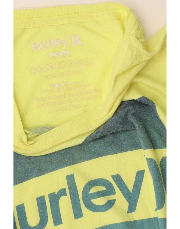 Мужская футболка с рисунком Hurley, большой желтый полиэстер