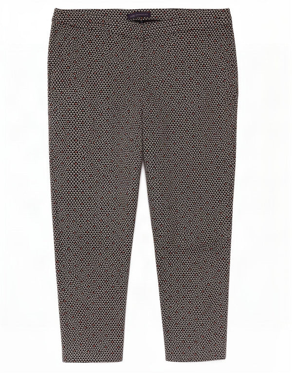 Женские капри Marks & Spencer UK 18 XL W36 L22 черные с геометрическим рисунком
